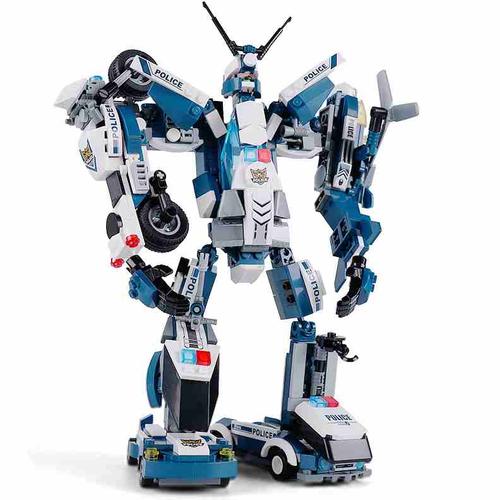 机甲型变大型运兵可编程装机器人玩具可载人车甲积木金刚男生模型